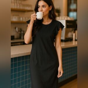 Asos Black Frill Sleeve Dress, New with Tags